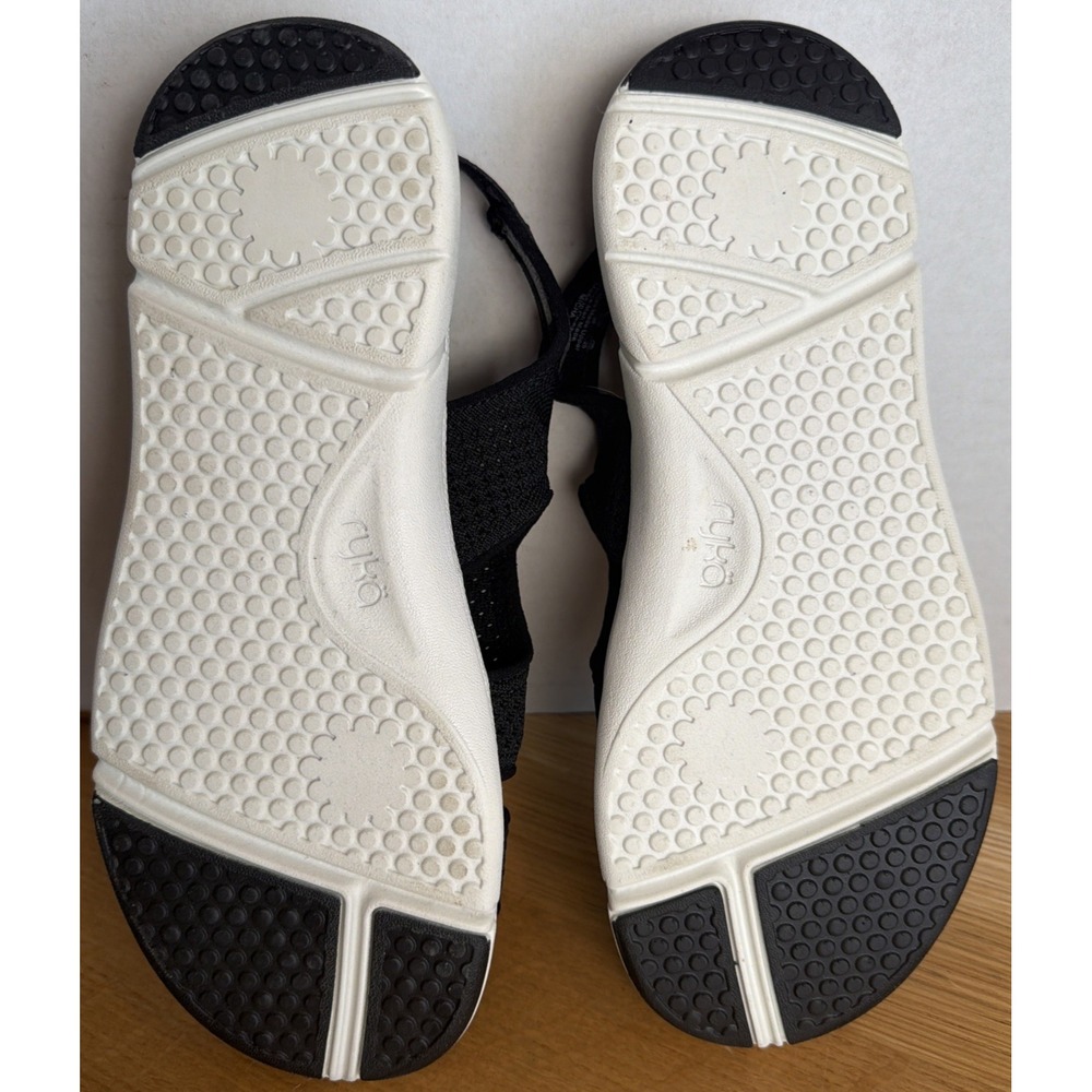 Ryka Black Knit Slingback Sandals with White Sole - Picture 7 of 7